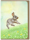 Amy Rose Moore Illustration - Baby Bunny and Field of Flowers - Blank Card 