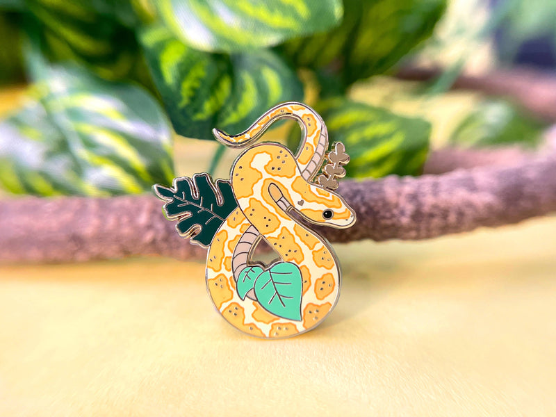 The Crowned Rabbit - Yellow Corn Snake Enamel Pin