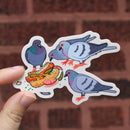 Microbiome Arts - Chicago Dog Dinner Pigeons 3” Sticker