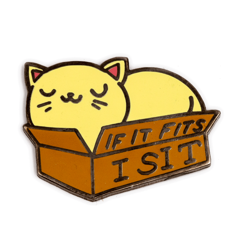 These Are Things - If It Fits I Sit Cat Enamel Pin