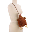 COMECO INC - BROWN FURRY HEN CROSS BODY BAG
