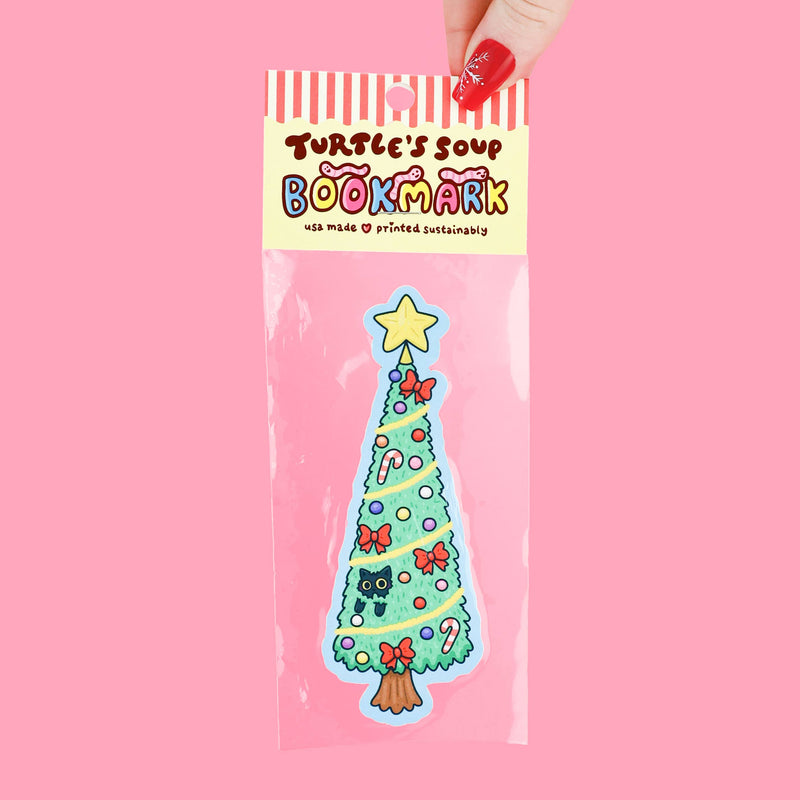 Turtle's Soup - Christmas Tree Kitty Reader Gift Bookmark