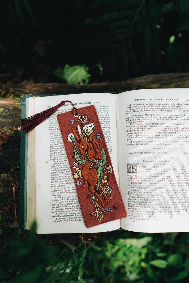 Fablewood Goods - Spring Hare | Embroidered Bookmark