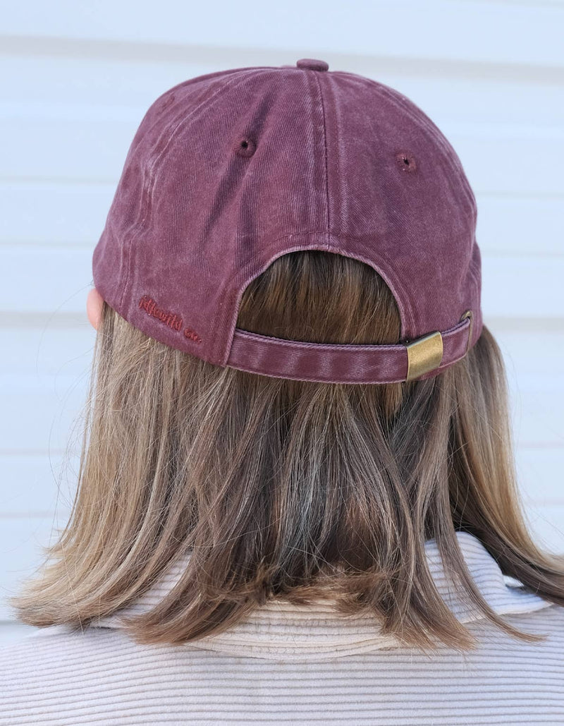 Idlewild Co. - Tinned Fish Embroidered Hat, Washed Burgundy