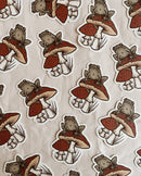 Flora West Design - Mushroom & Frog Vinyl Sticker Vintage Style