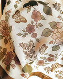 Flora West Design - 100% Silk Bandana Western Floral & Butterfly  – 23” Square
