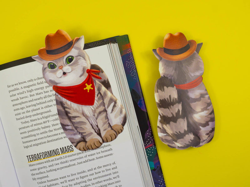 Grey Street Paper - Western Cat Die-Cut Bookmark
