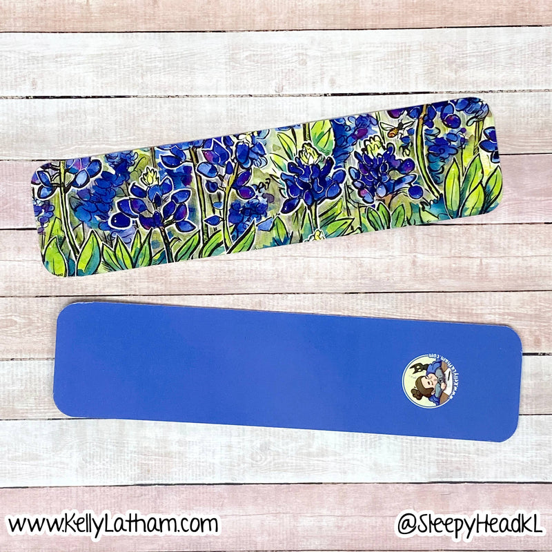 Kelly Latham Art - Texas Bluebonnets Bookmark - Bookstore, San Antonio Dallas
