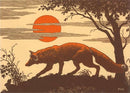 Found Image Press - Postcard WD-15 Woodcut of Fox
