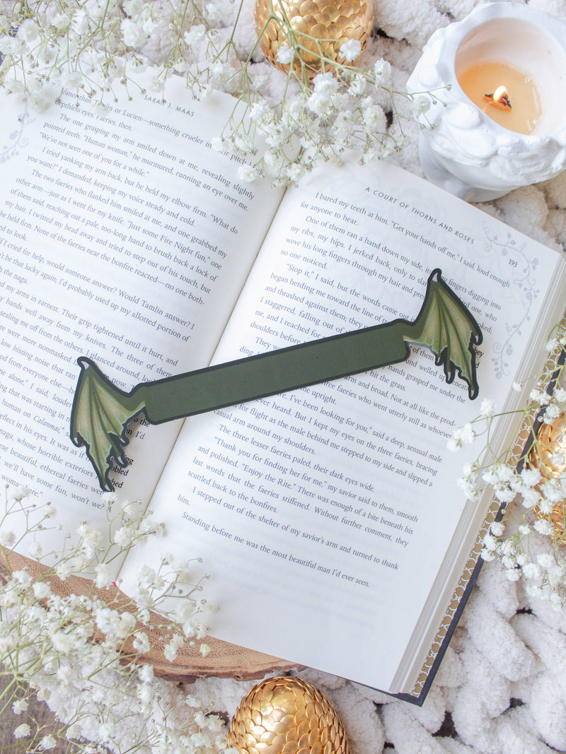 Meaggie Moos - 3D Dragon Wings Bookmark | Soft Touch: Black