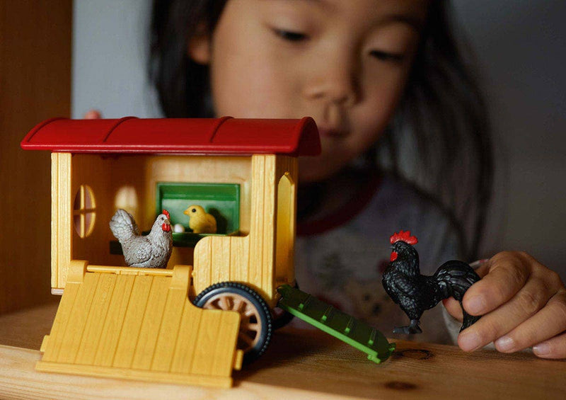 Schleich - Mobile Chicken Coop Farm Figurine Toys Play Set