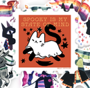 Shelley Couvillion - Spooky Cute Ghost Cat - stamp shaped sticker