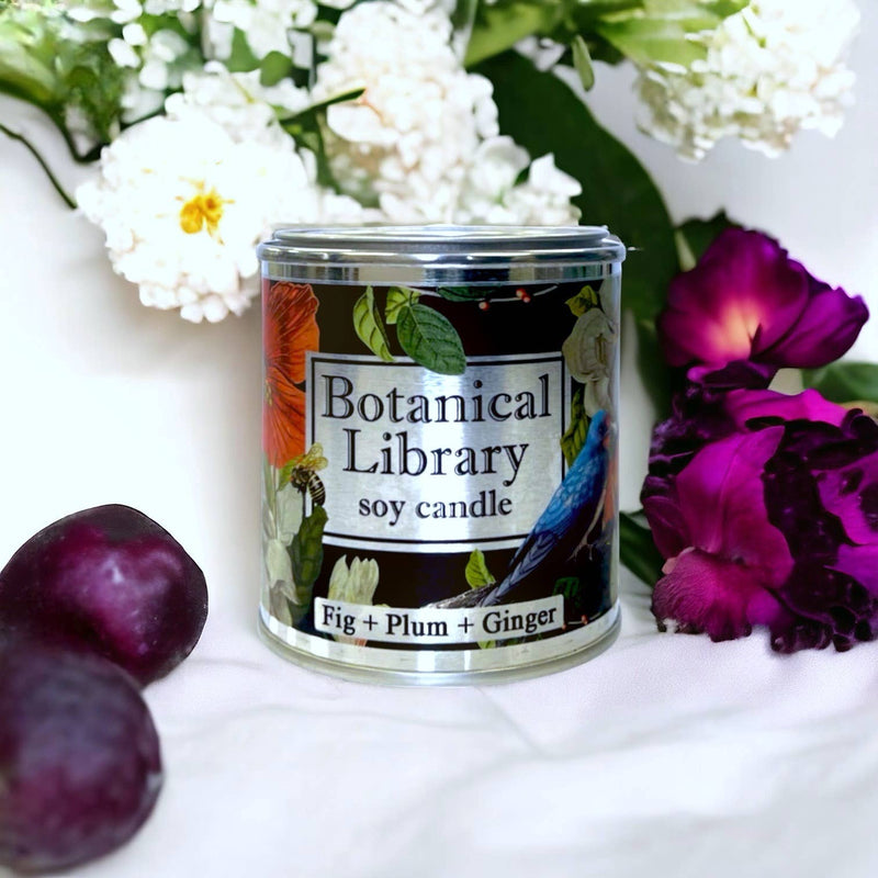 Fly Paper Products - Spring Botanical Library 8oz Soy Candle with Artist Quote