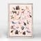 Our Animal Alphabet - Pink by Cathy Walters Framed Canvas