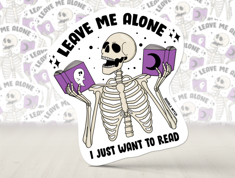 Leave Me Alone I'm Reading Sticker, Reading Book Stickers