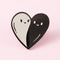 Punky Pins - Heart Ghosts Grey Enamel Pin - Limited Edition