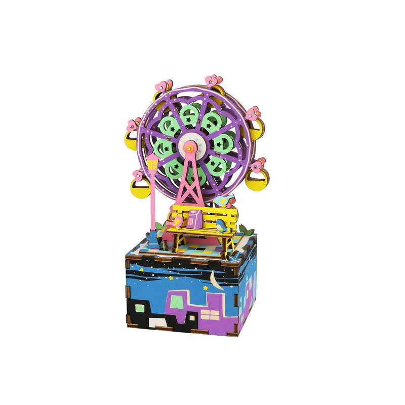AM402, DIY 3D Wooden Puzzle Music Box: Ferris Wheel