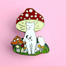 Glitter Punk - Mushroom Cat Enamel Pin