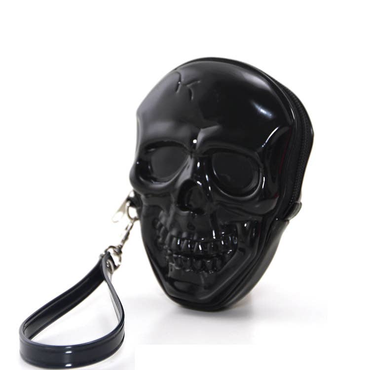 COMECO INC - 64113MD Smiling Skull Zippered Wristlet