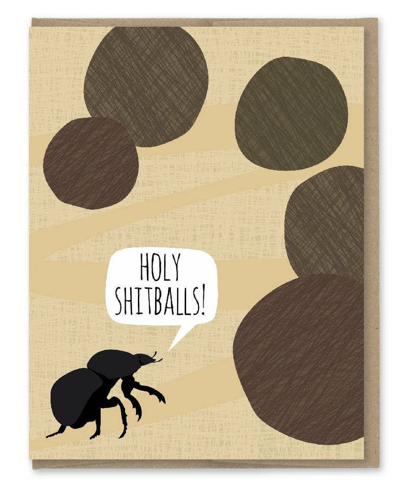 Holy Shitballs Dung Beetle Congratulation Card