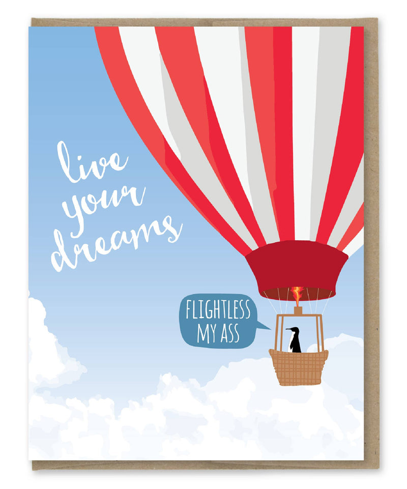 Live Your Dream Penguin Card
