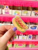 The Peach Fuzz - Hot Doggy Dog Glitter Sticker