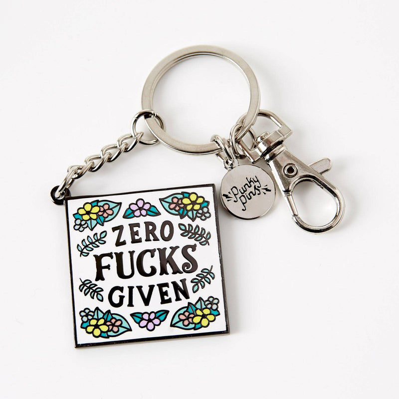 Punky Pins - Zero Fucks Given Enamel Keyring