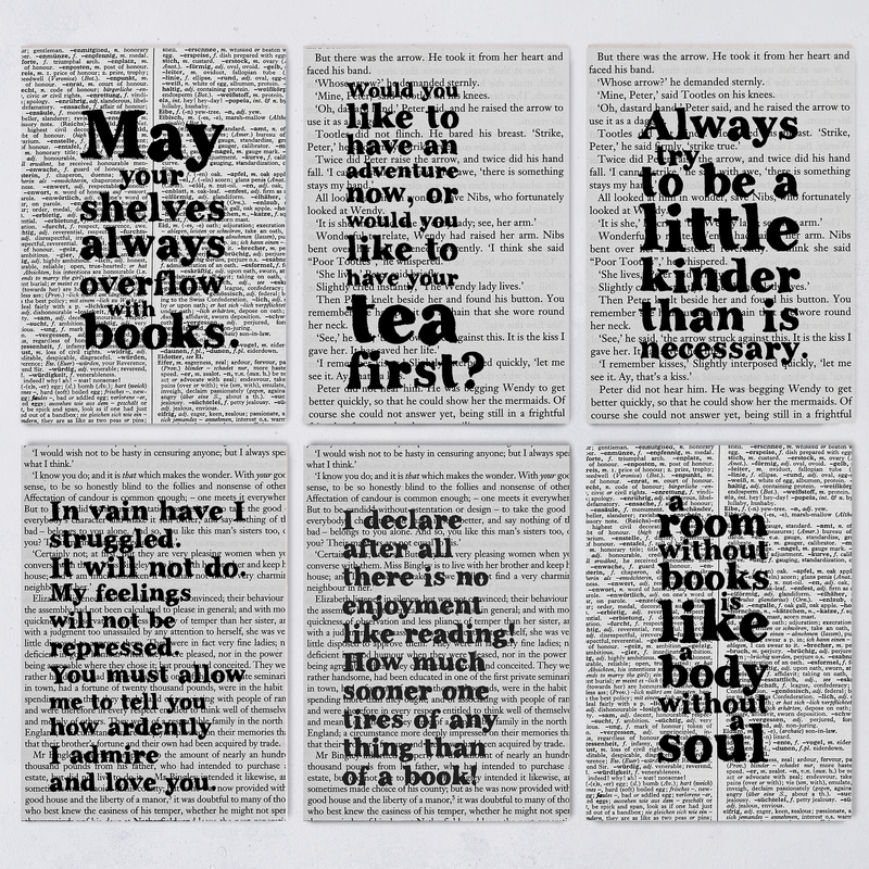 Bookishly - Book Page Print Postcards - Set of 12