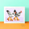 Chicken art print, Hens Roller Skating wall art, artwork