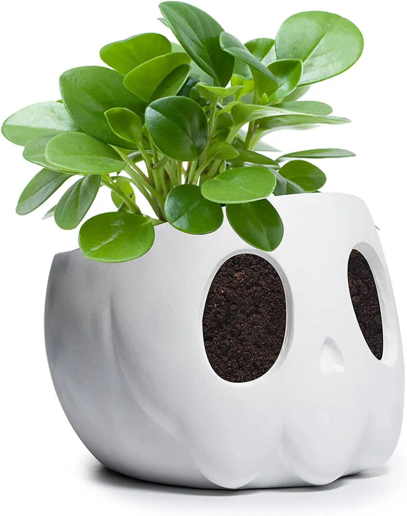 Ghost Geometrical White Plant Planter Pot 6" Deep