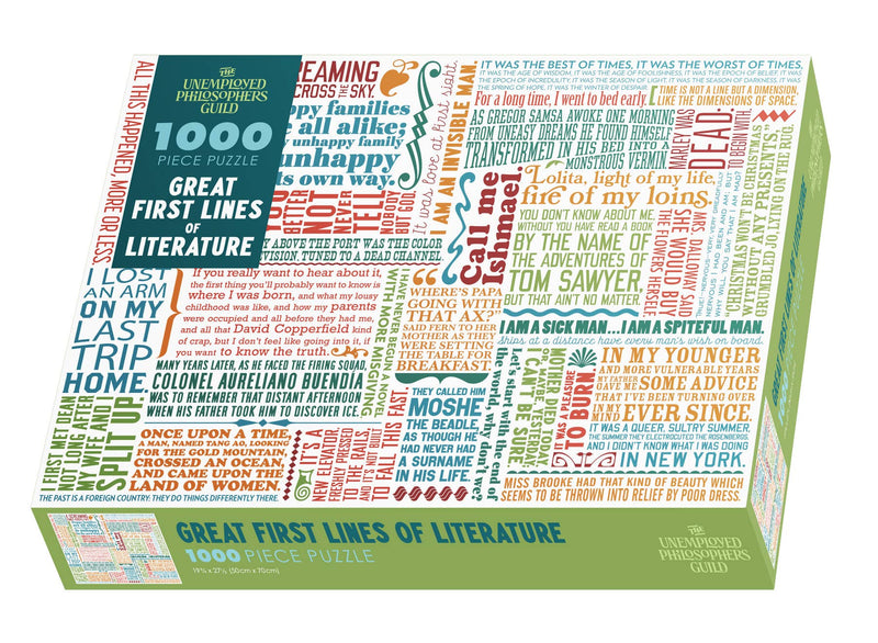 Unemployed Philosophers Guild - First Lines of Literature Puzzle