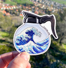 VINYL STICKER: Great Wave Coffee Pot (Blue Version)