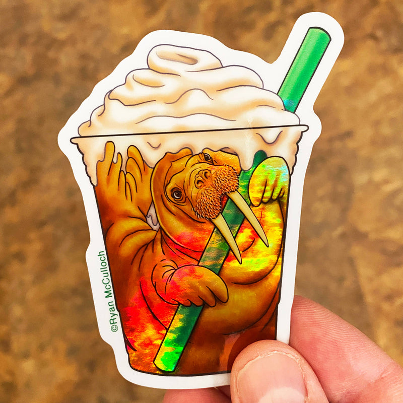 HOLOGRAPHIC STICKER: Walrus Macchiato