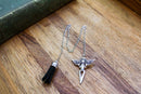 Bookish Trinkets - Fantasy Dagger Chain Bookmark With Charm and Tassel: Black Crystal