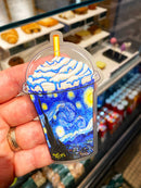 CLEAR STICKER: Van Gogh's Starry Night Frappuccino (Large)