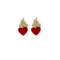 Vinca - Feeling a little heart burn earrings in red