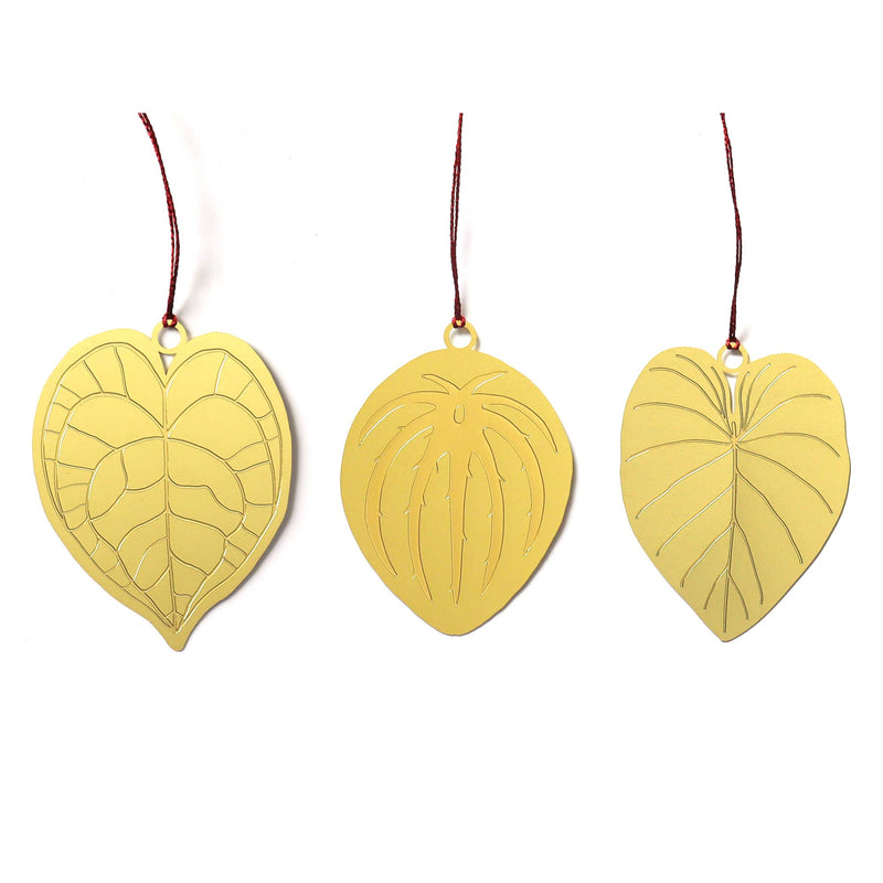 Pineapple Sundays Design Studio - Plant Leaves Mini Brass Ornament Set