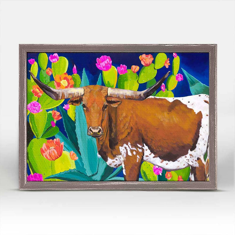Desert Longhorn Cattle by The Stationery Bakery Canvas