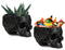 Skull Plant Planter Pot 6" H Polyresin Skull Planter Black