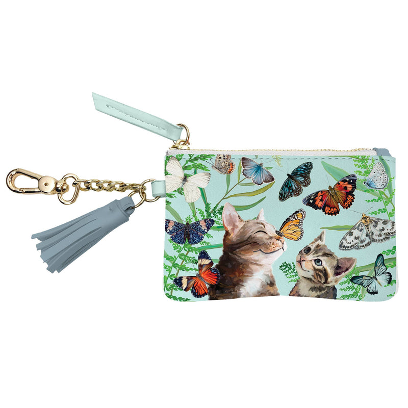 GreenBox Art - Butterfly And Kitten Friends Key Pouch