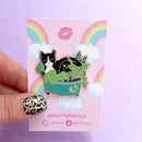 Glitter Punk - Plant Pot Cat Hard Enamel Pin