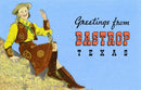 Found Image - TX-918 Greetings from Bastrop, Cowgirl - Vintage Image, Postcard