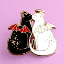 Glitter Punk - Angel & Devil Cats enamel pin - Halloween Collection