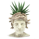 Medusa Head Planter, Large Solid Stone Face Planter