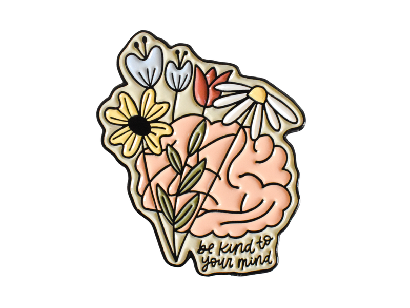KynYouBelieveIt LLC - Be Kind To Your Mind Enamel Pin | Mental Health Accessories