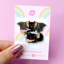 Glitter Punk - Vampire Cat Enamel Pin  - Halloween Collection