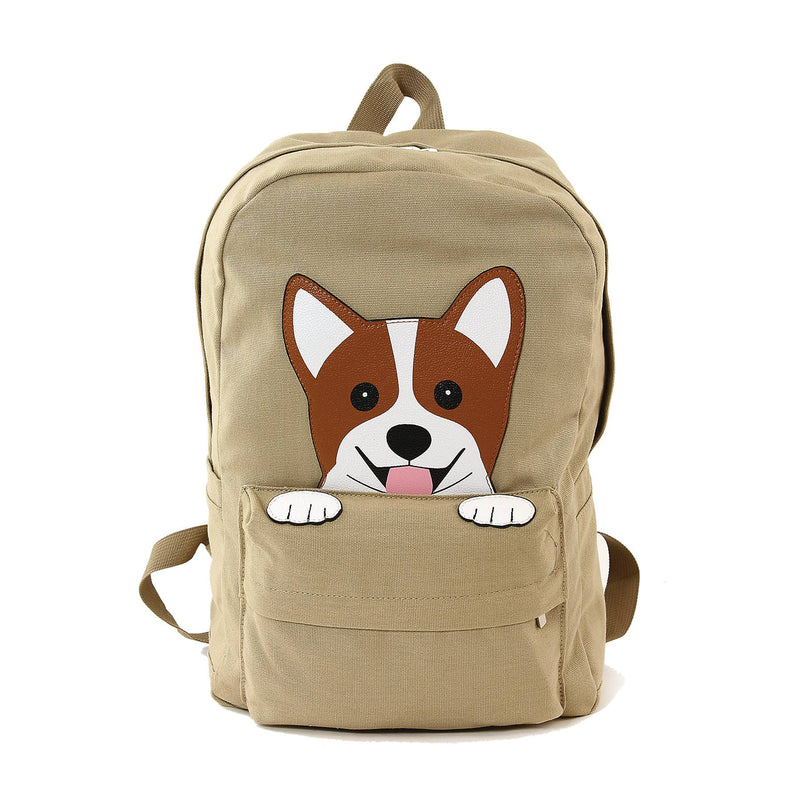 COMECO INC - 85124CN Peeking Corgi Dog Canvas Backpack