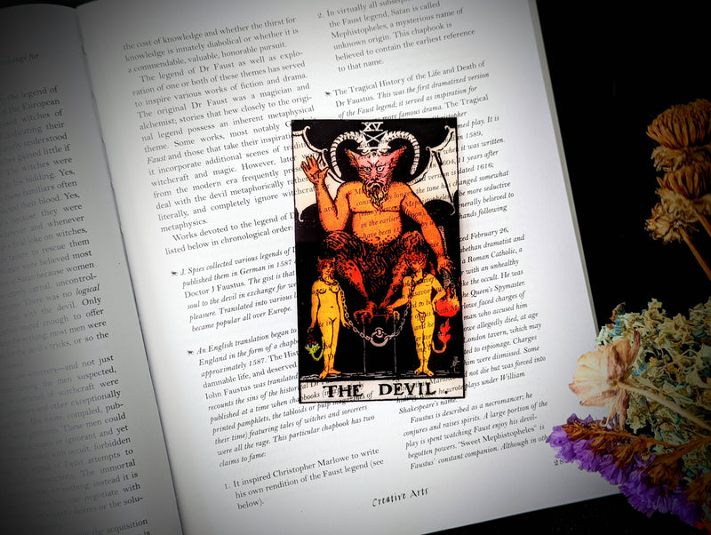 Dark Veinlet - Clear Bookmark - Devil Tarot Goth Witch Occult
