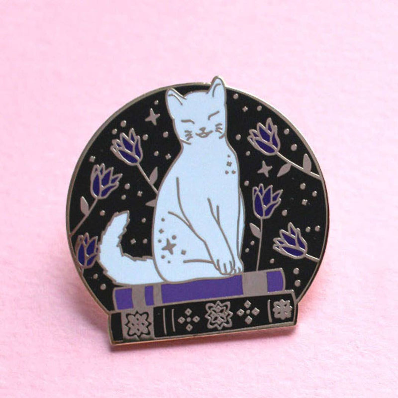 Glitter Punk - Book Cat Enamel Pin