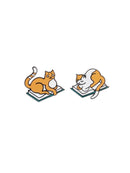 Curl Up with a Book enamel pin set